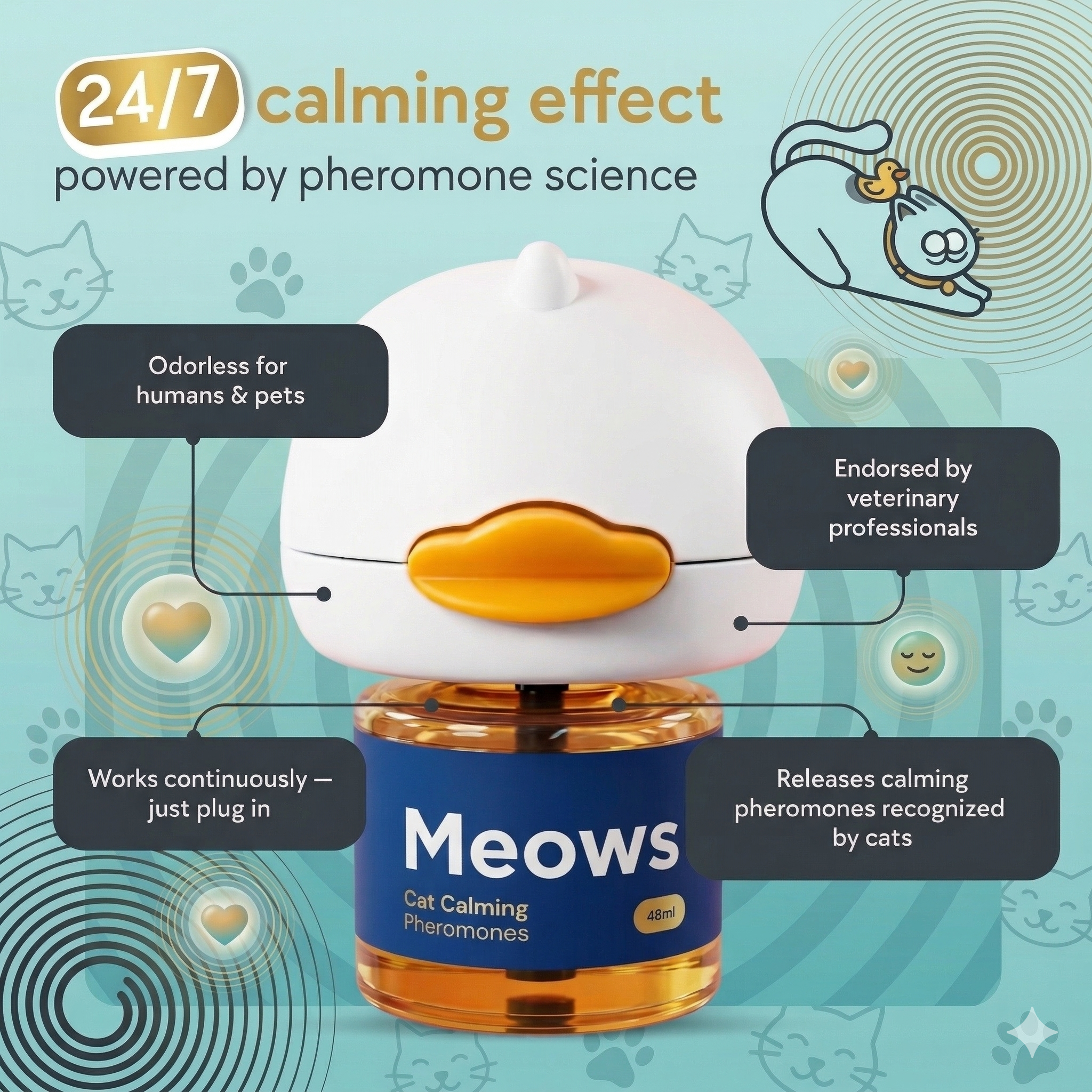 Meows Cat Calming Diffuser Kit