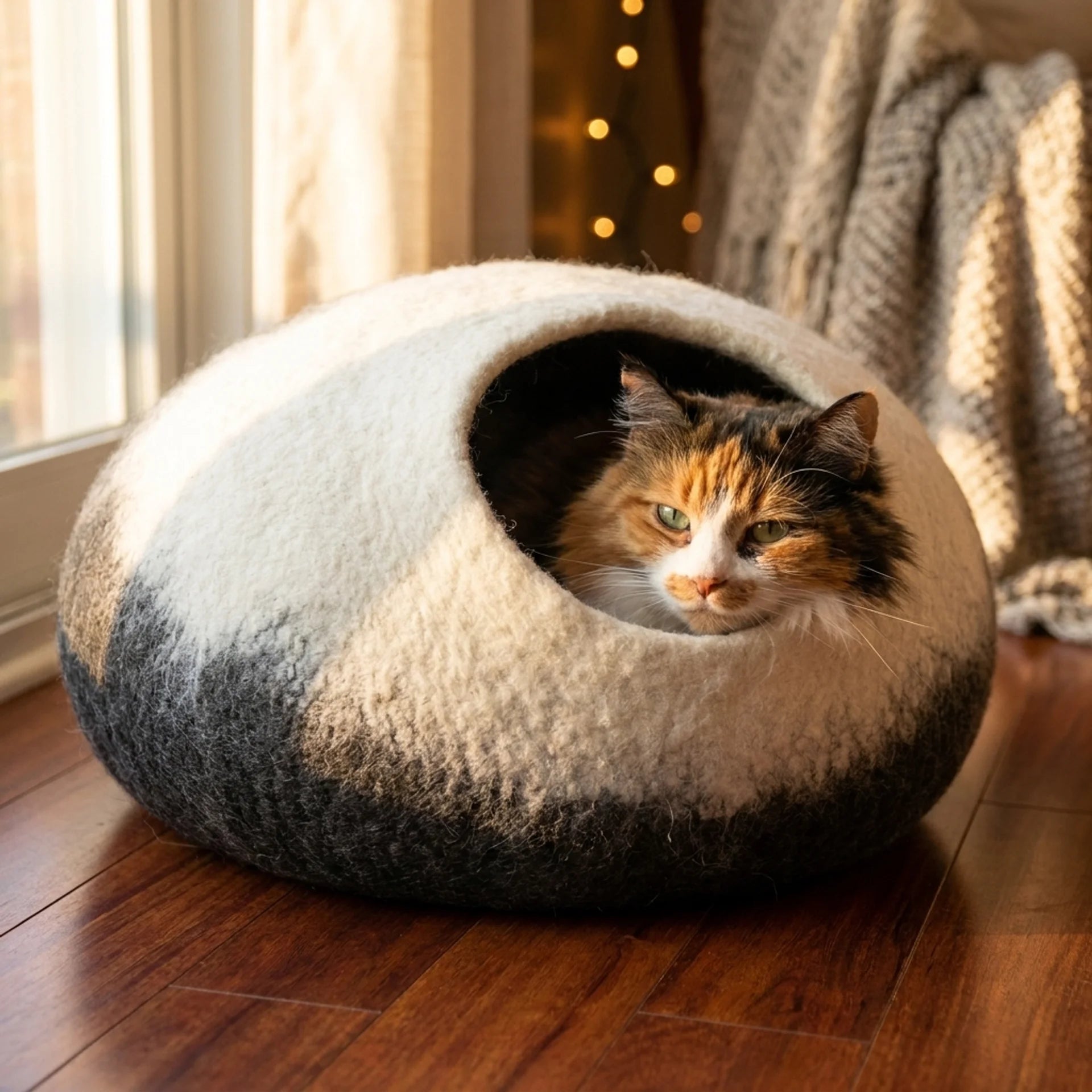 The Cat Cave - Eco-Friendly Felted Wool Cat Bed